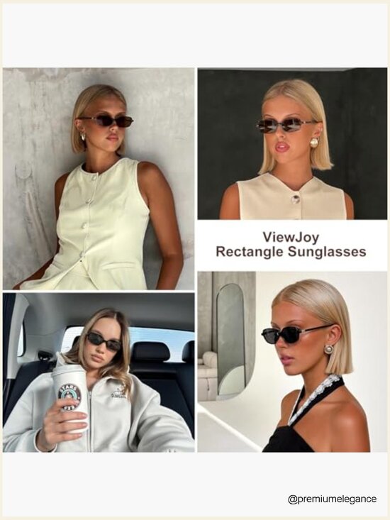 Retro Rectangle Sunglasses for Women Y2K Small Frame UV400 Protection Trendy main image 5